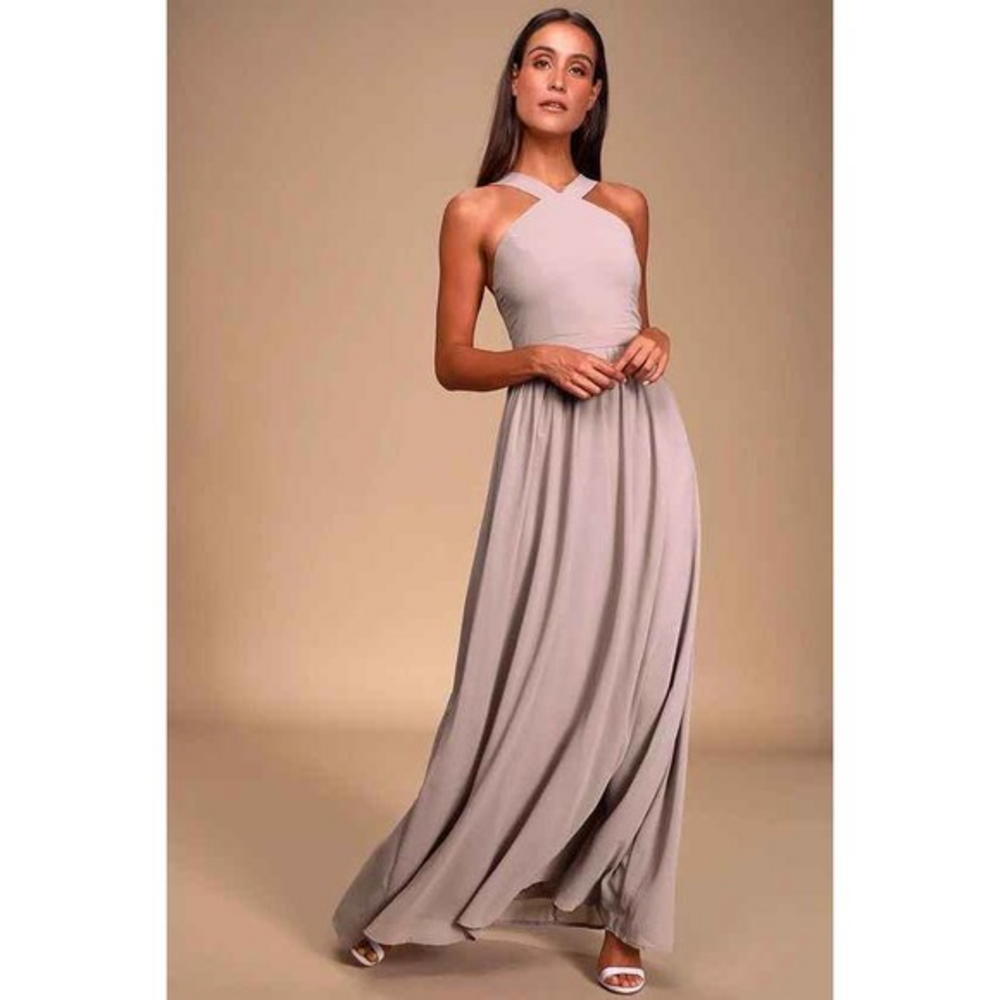 LULUS Taupe Air of Romance Maxi‎ Dress - NWT